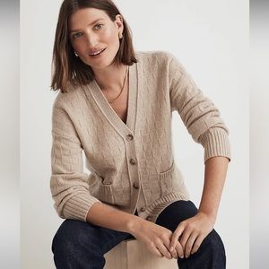 NWT Madewell (Re)sourced Cashmere Cardigan in Checkerboard XXS